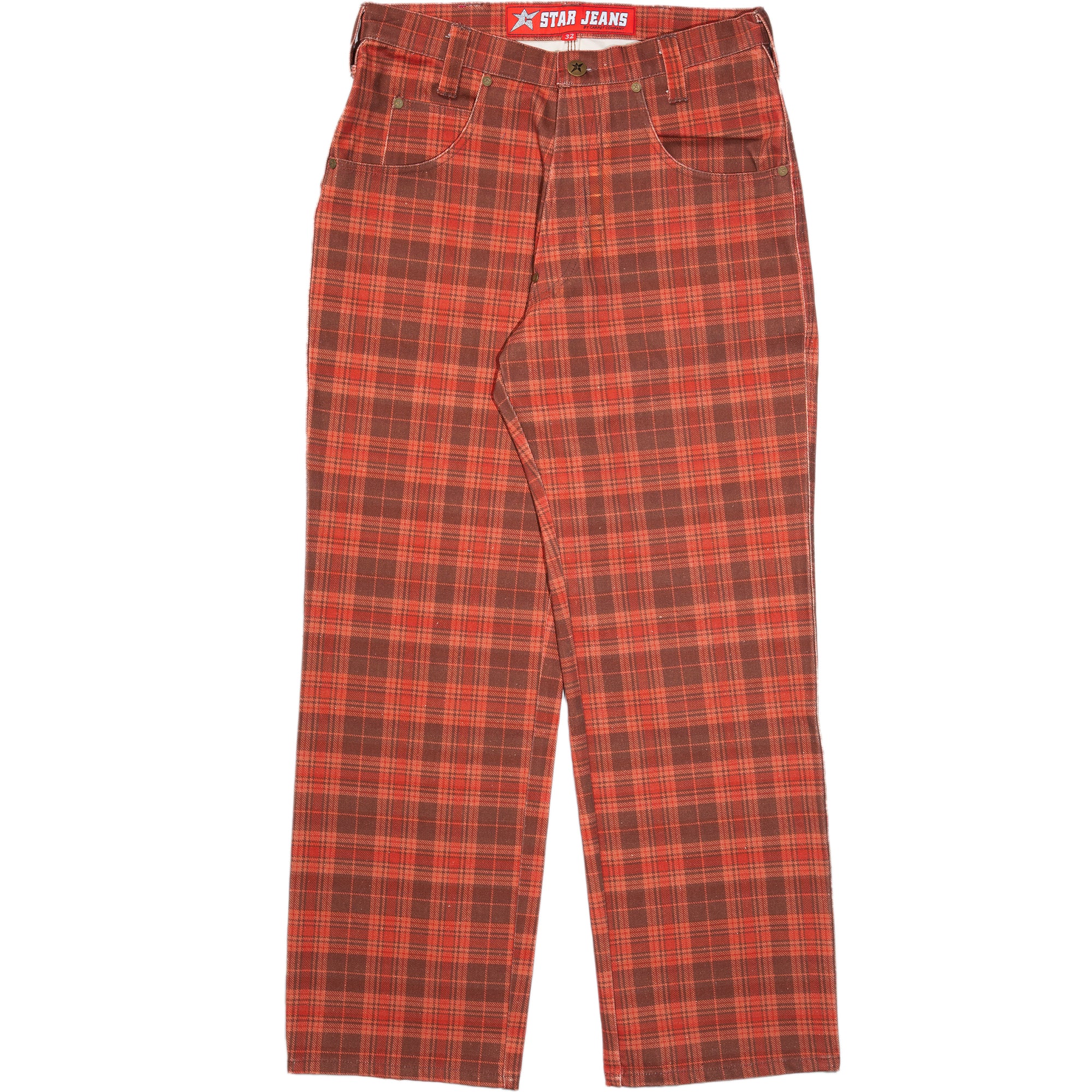 Carpet Company C-Star Plaid Denim Pants Brown