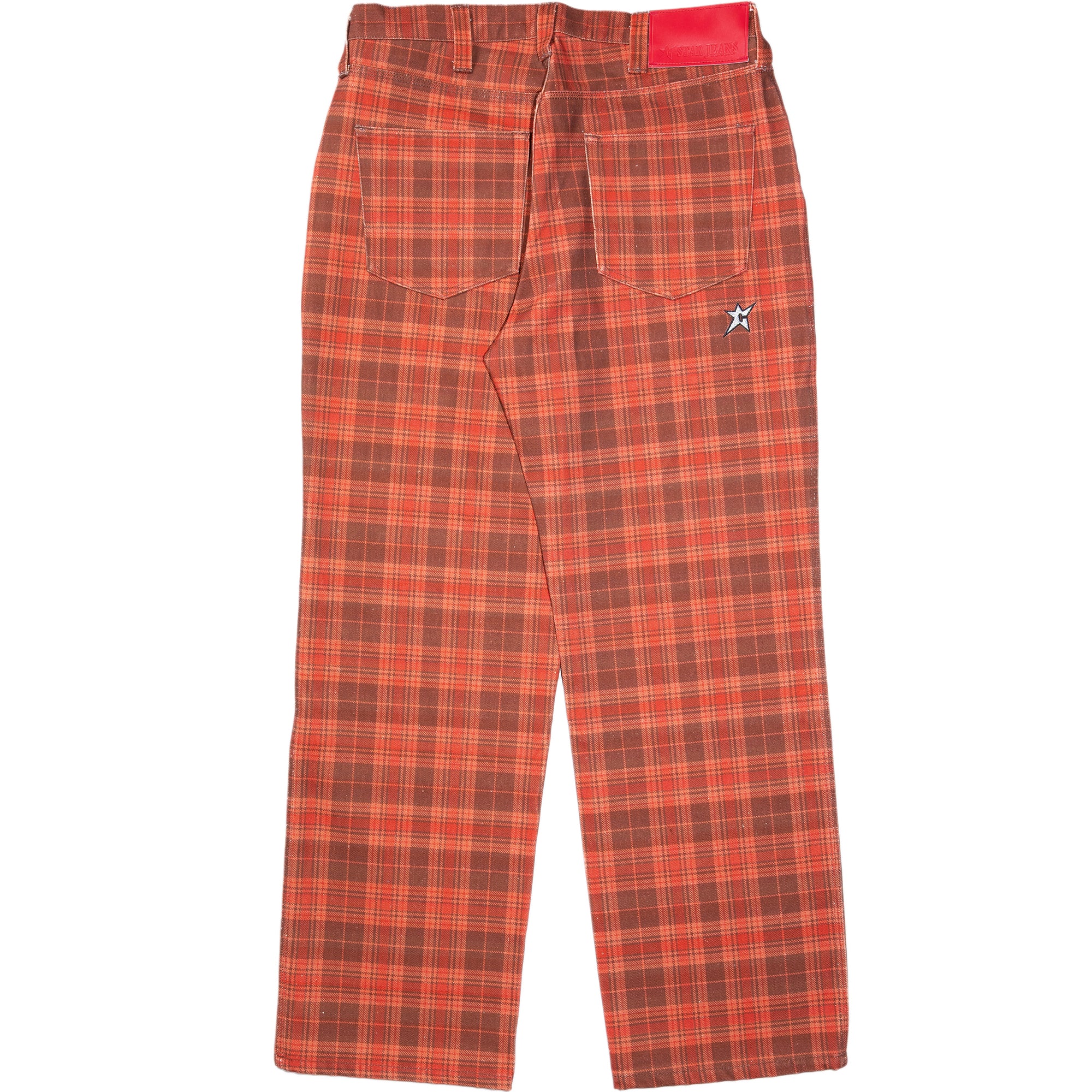 Carpet Company C-Star Plaid Denim Pants Brown