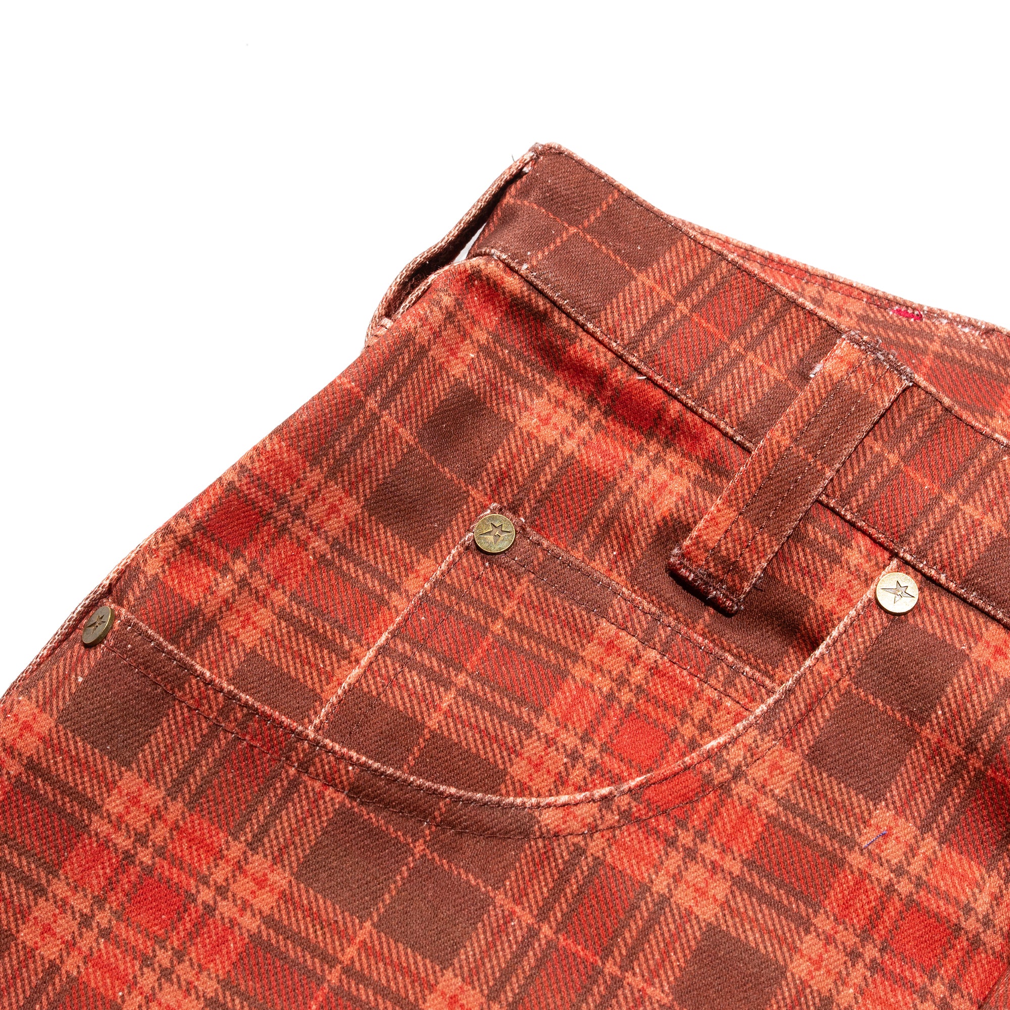Carpet Company C-Star Plaid Denim Pants Brown