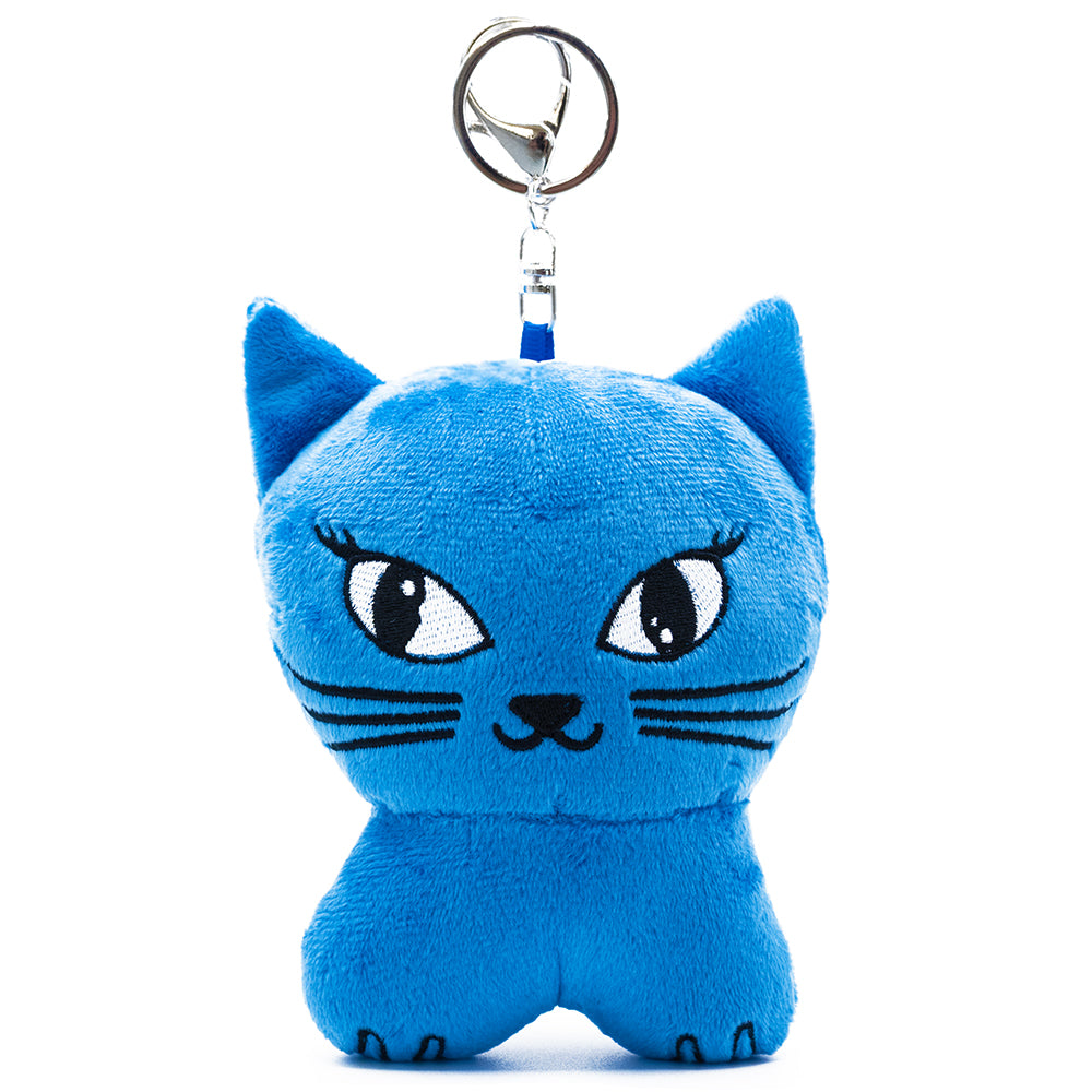 Carpet Company Cat Plush Keychain Blue