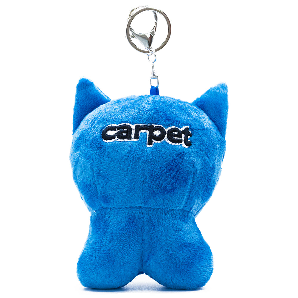 Carpet Company Cat Plush Keychain Blue