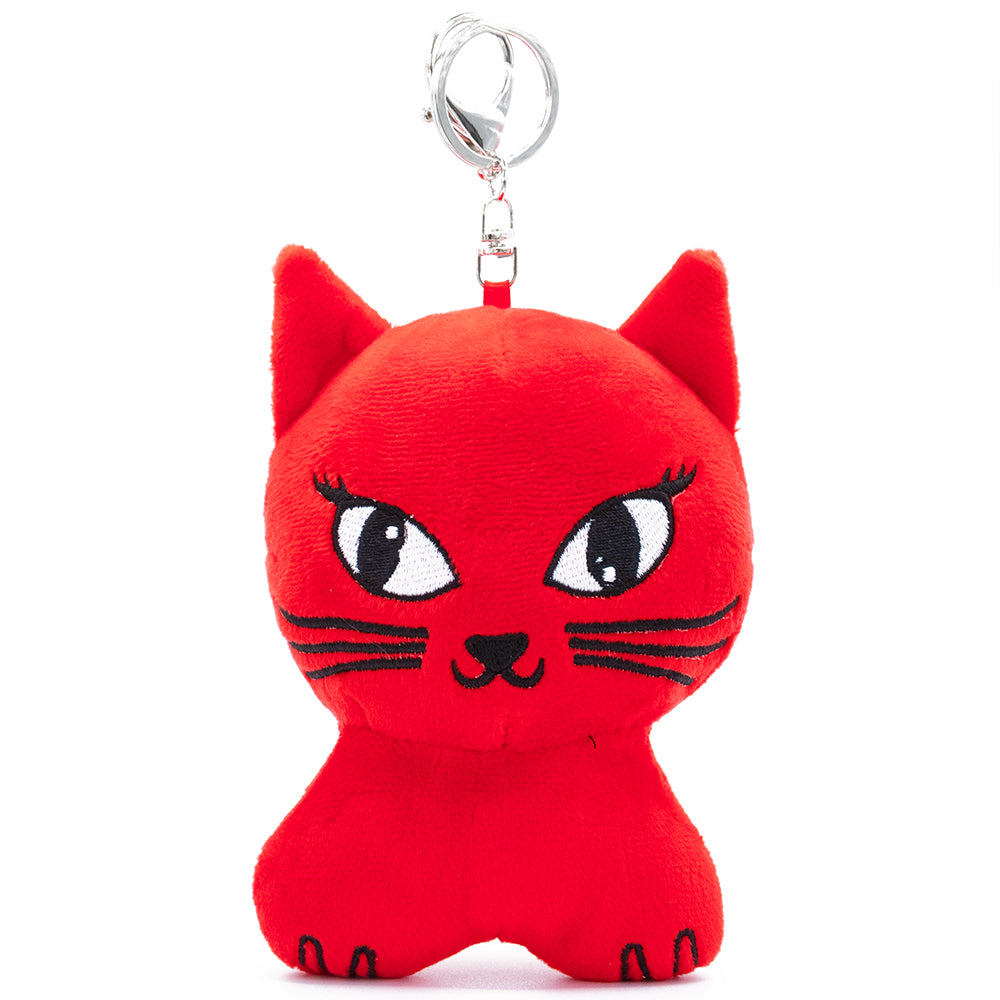 Carpet Company Cat Plush Keychain Red