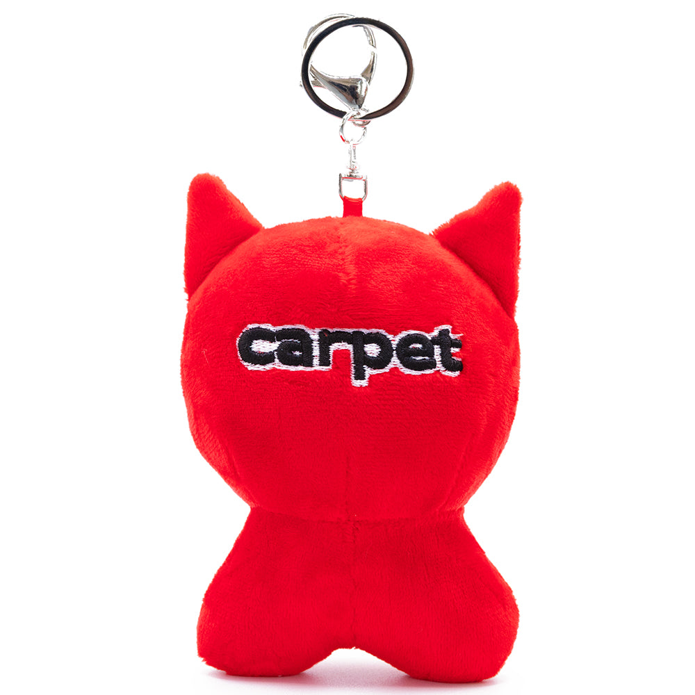 Carpet Company Cat Plush Keychain Red