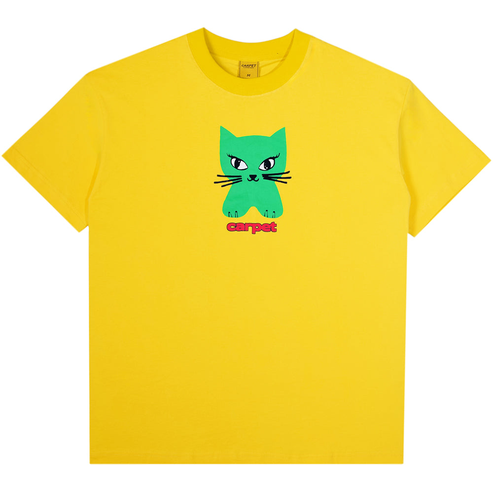 Carpet Company Cat Tee Yellow