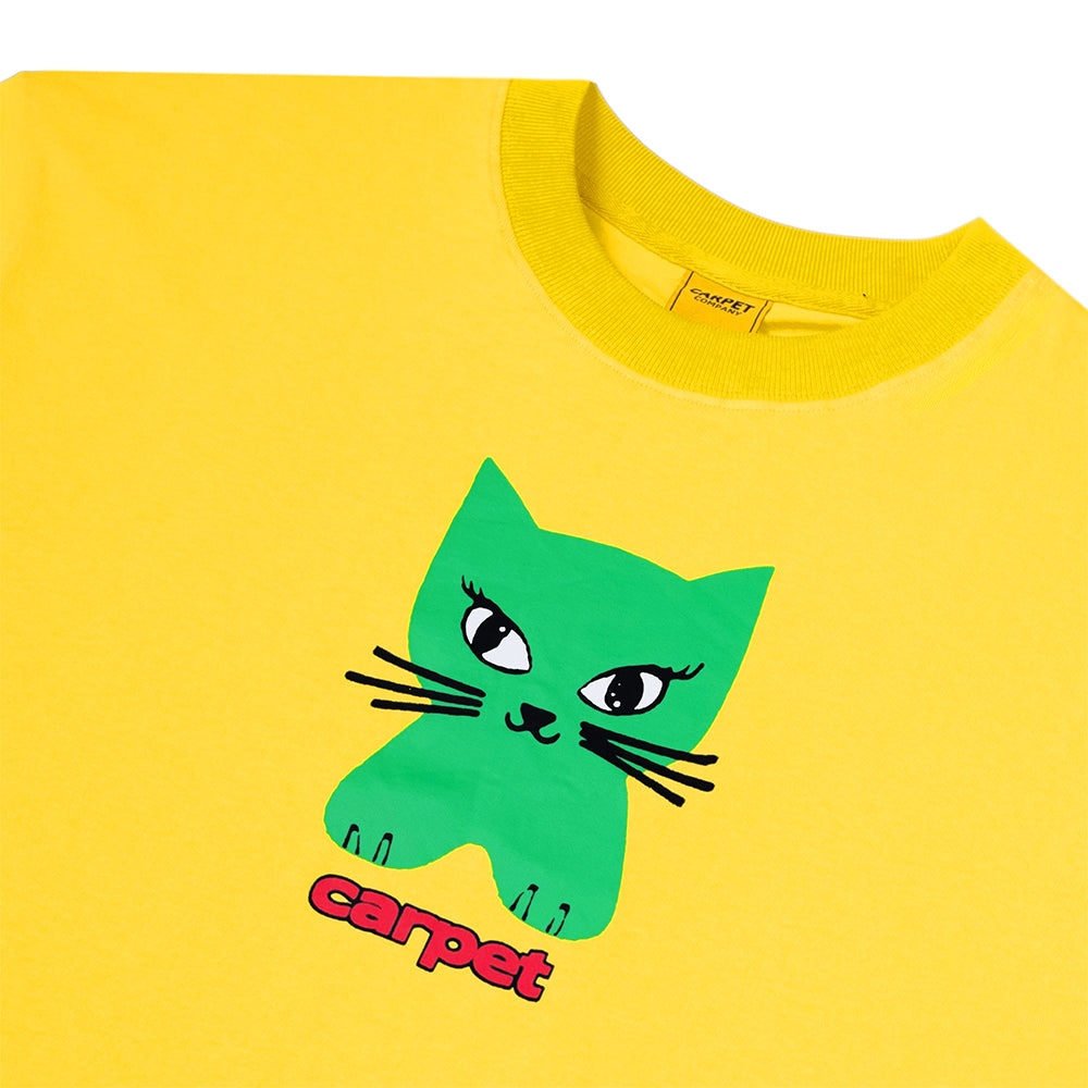 Carpet Company Cat Tee Yellow
