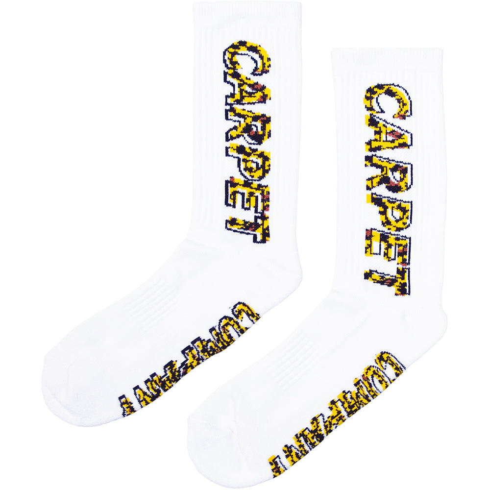 Carpet Company Cheetah Misprint Sock White
