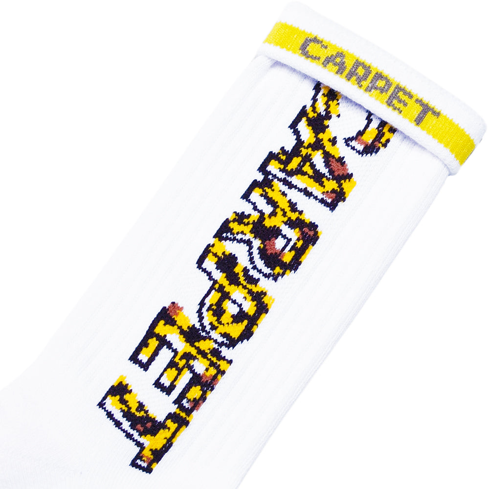 Carpet Company Cheetah Misprint Sock White