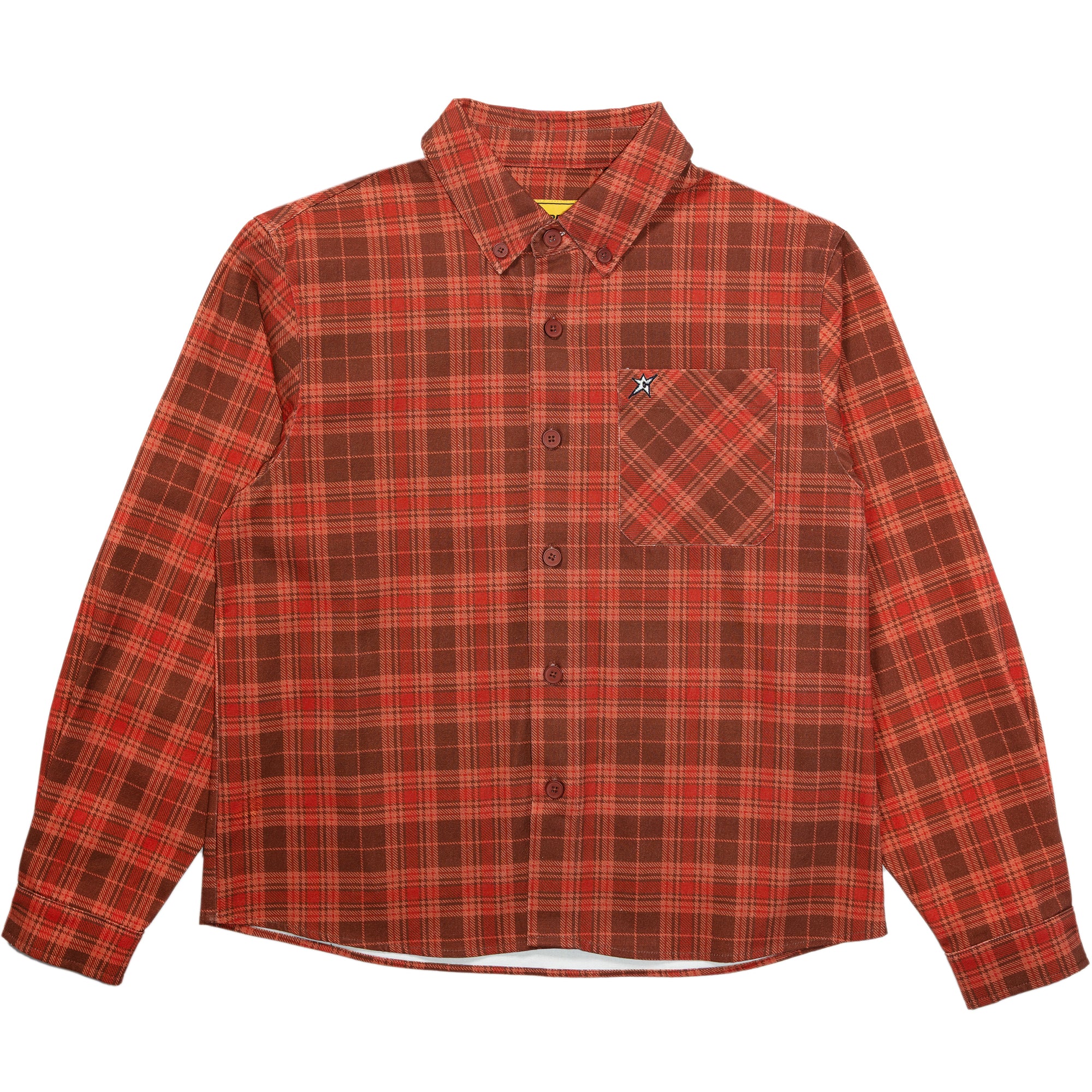 Carpet Company Plaid Canvas Button Up Brown