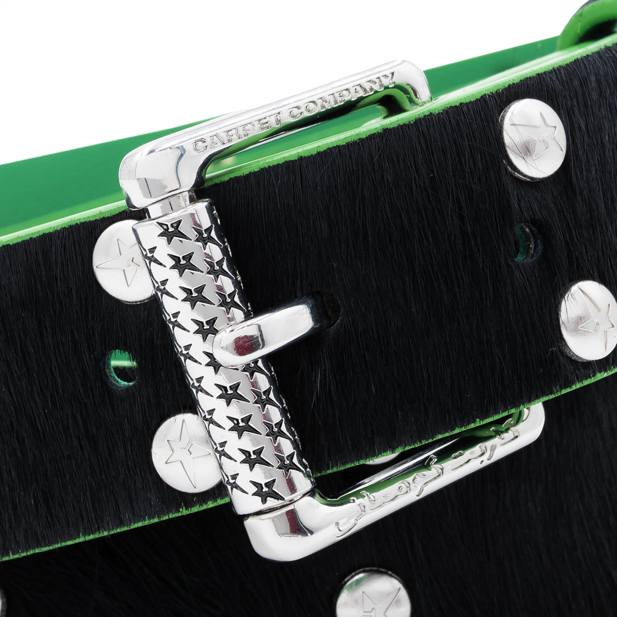 Carpet Company Ponyhair Studded Belt Black