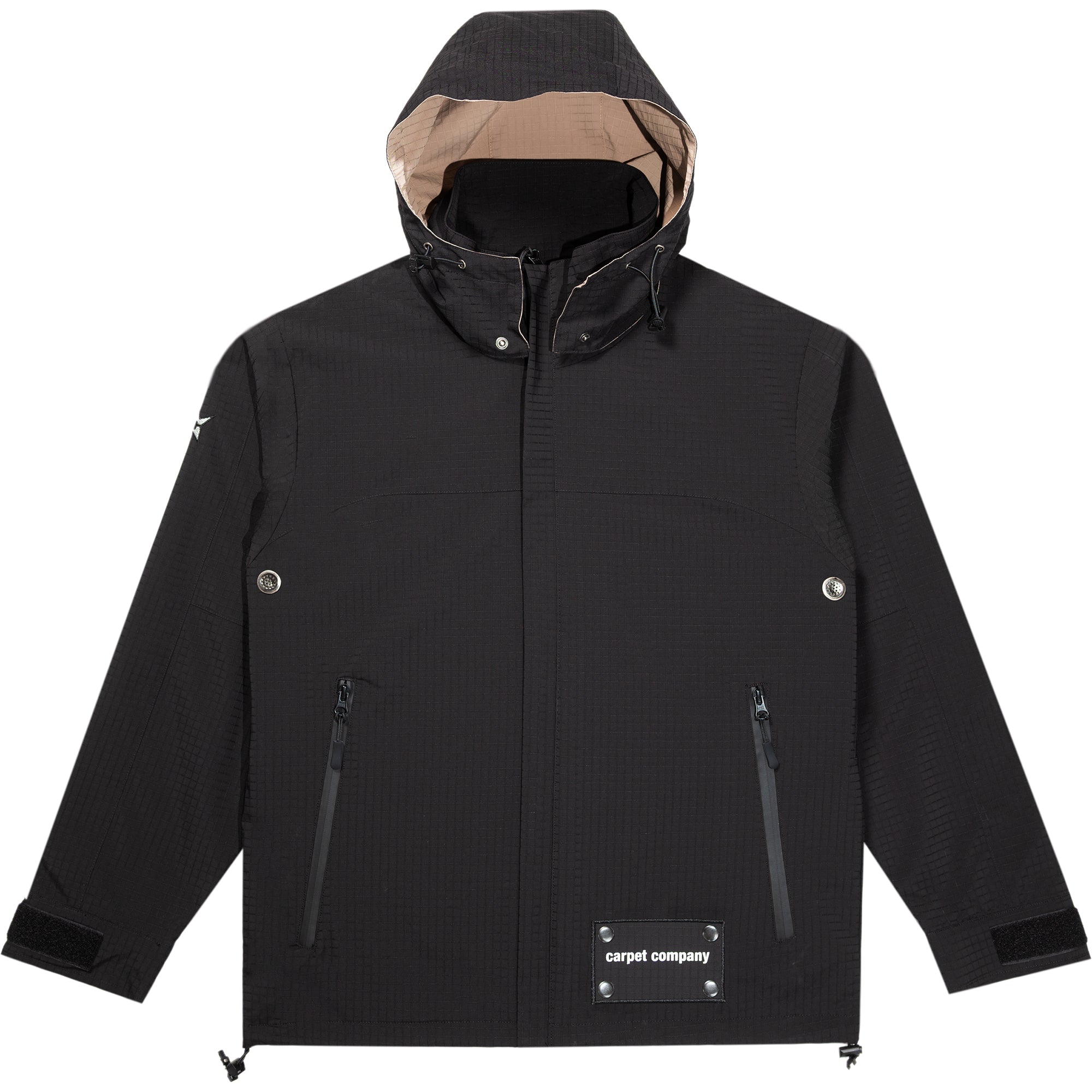 Carpet Company Rain Jacket with Reversible Hood Black