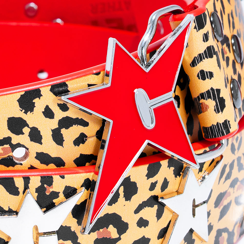Carpet Company Riveted Leather Belt Cheetah