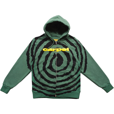 Carpet Company Spiral Zip-Up Hoodie Green