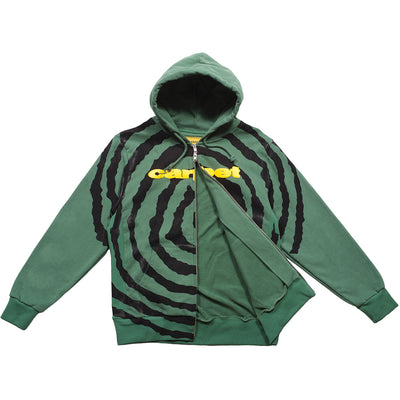 Carpet Company Spiral Zip-Up Hoodie Green
