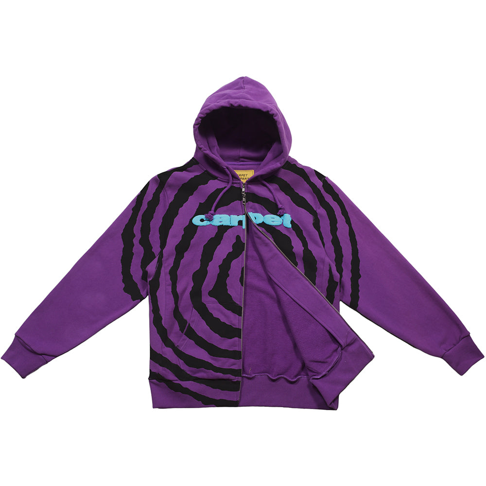 Carpet Company Spiral Zip-Up Hoodie Purple