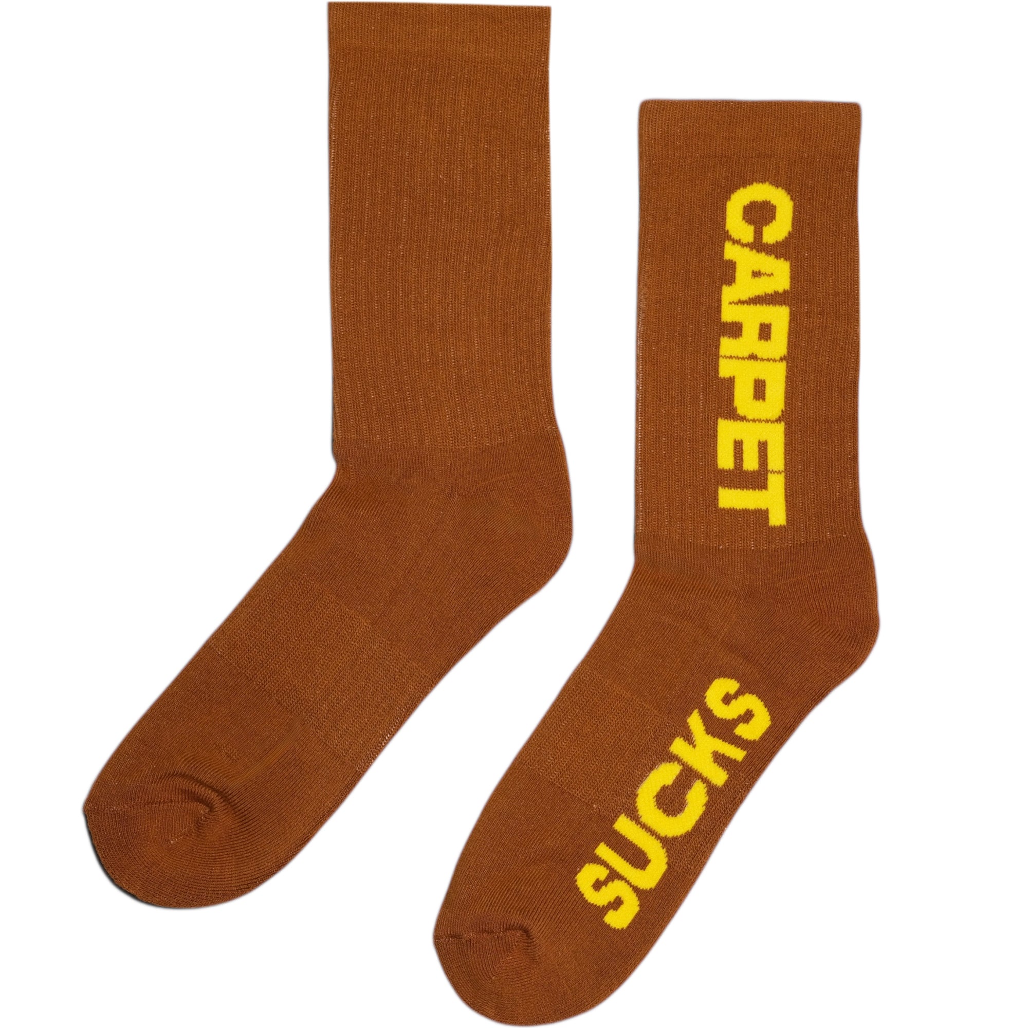 Carpet Company Sucks Socks Brown
