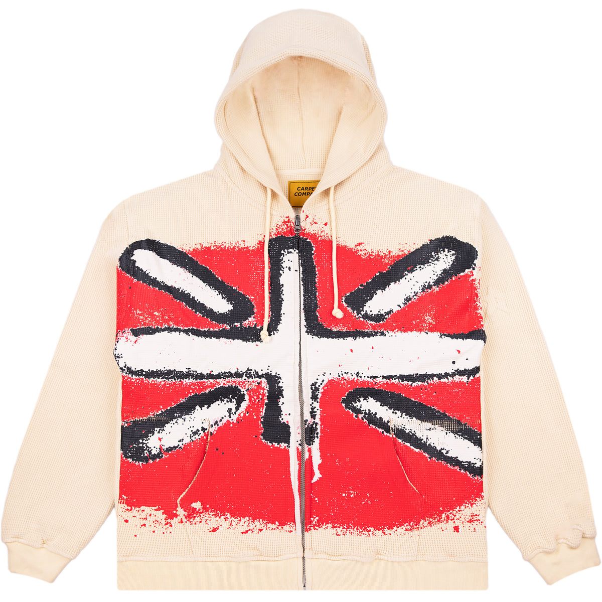 Carpet Company Union Jack Zip Thermal Hoodie Cream
