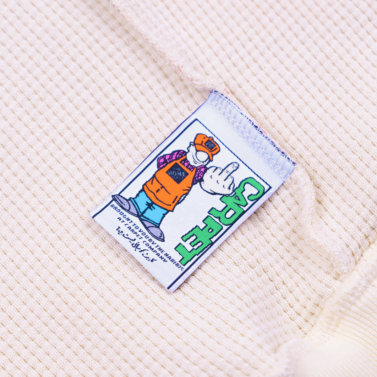 Carpet Company Union Jack Zip Thermal Hoodie Cream