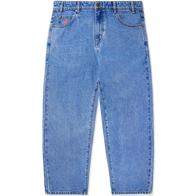 Cash Only Logo Baggy Denim Jeans Washed Indigo