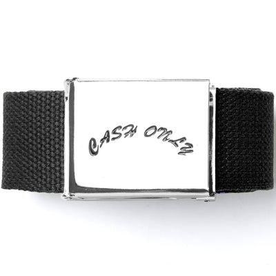 Cash Only Logo Web Belt Black