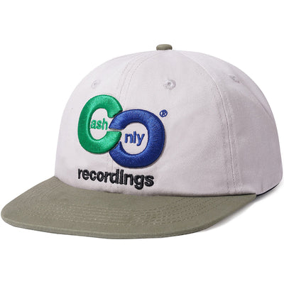 Cash Only Recordings 6 Panel Cap Bone/Dark Sage