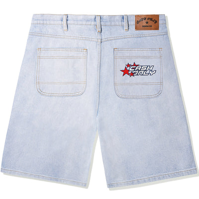 Cash Only Stars Denim Shorts Light Blue