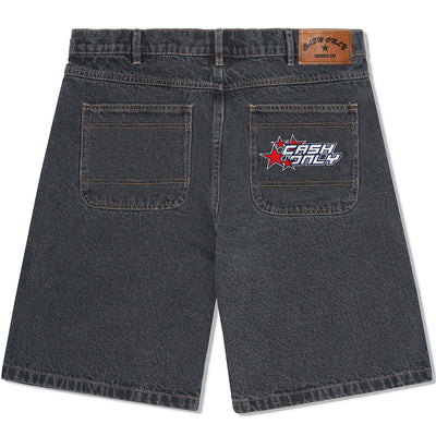 Cash Only Stars Denim Shorts Washed Black