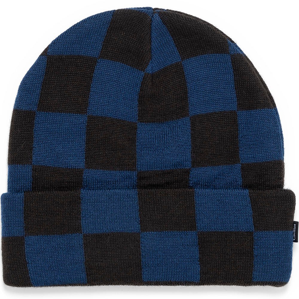 Civilist Checker Beanie Shale/Maroccan Blue