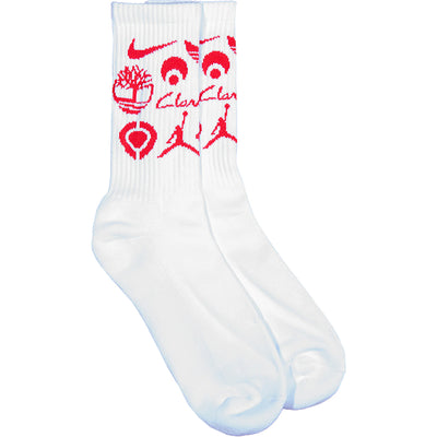 Classic Sponsor Socks White/Red