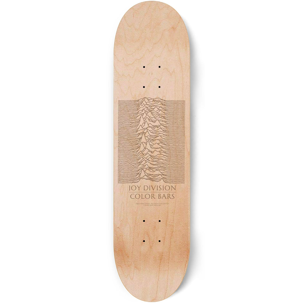Color Bars x Joy Division Unknown Pleasures Skateboard Decks Set Natural/Laser Engraved 8.25"