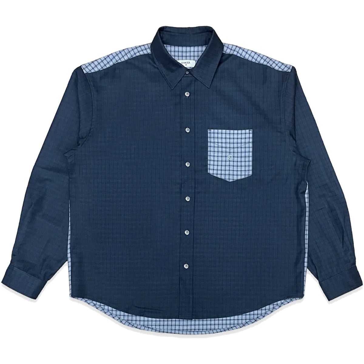 Dancer Split Checked Shirt Navy