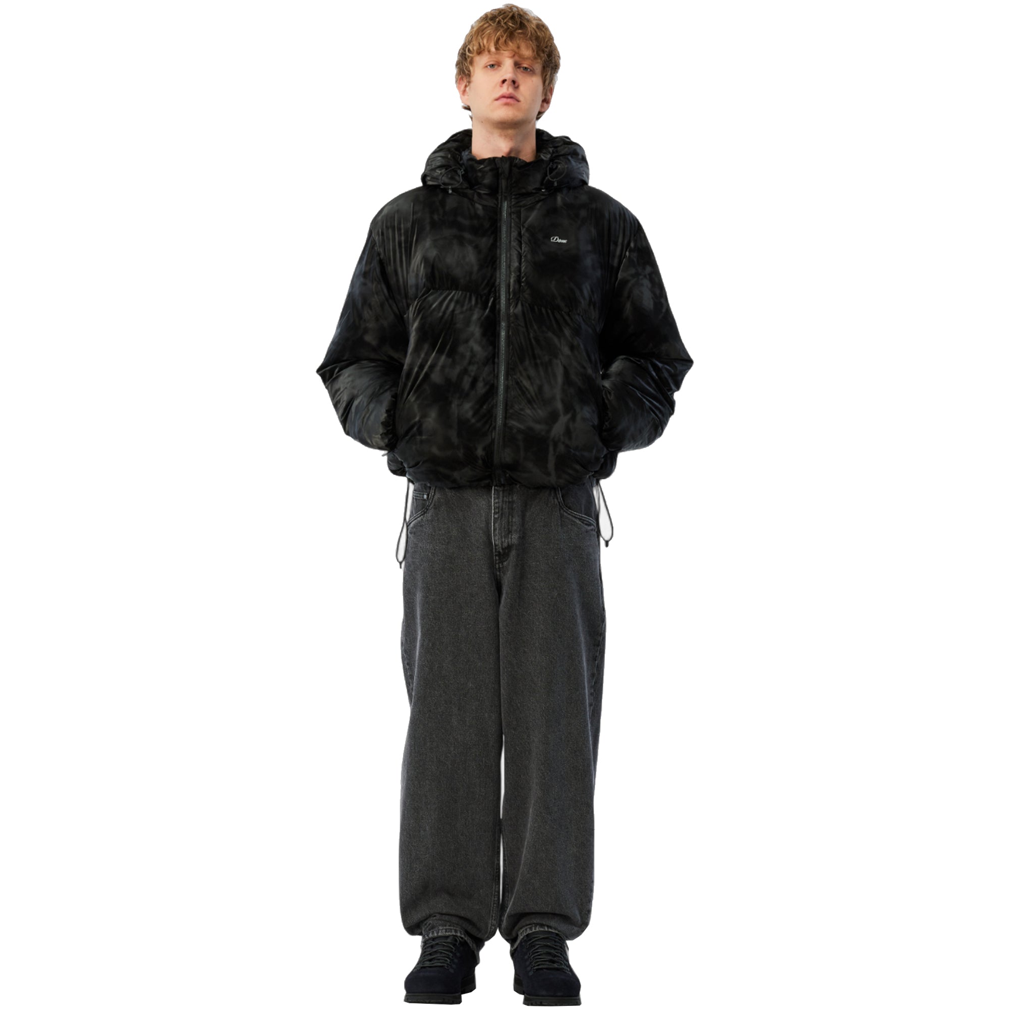 Dime MTL Wavy Puffer Jacket Smoke Black