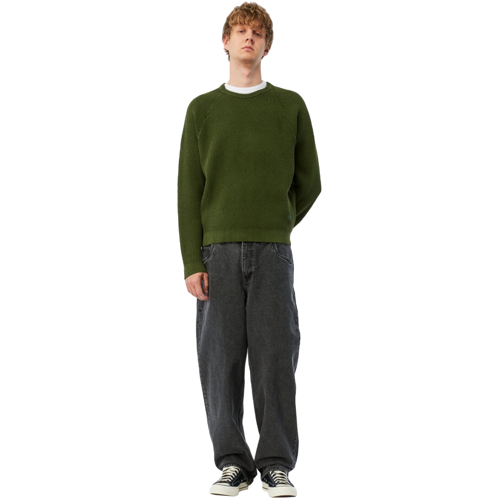 Dime MTL Wave Knit Sweater Pine