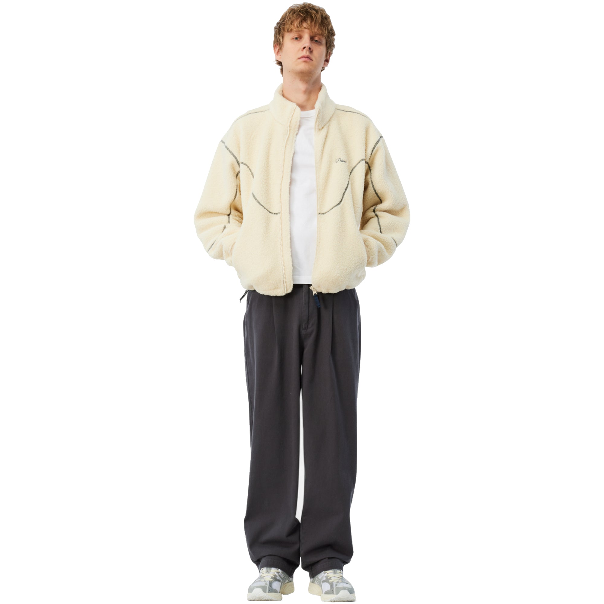 Dime MTL Polar Fleece Sherpa Zip Jacket Cream