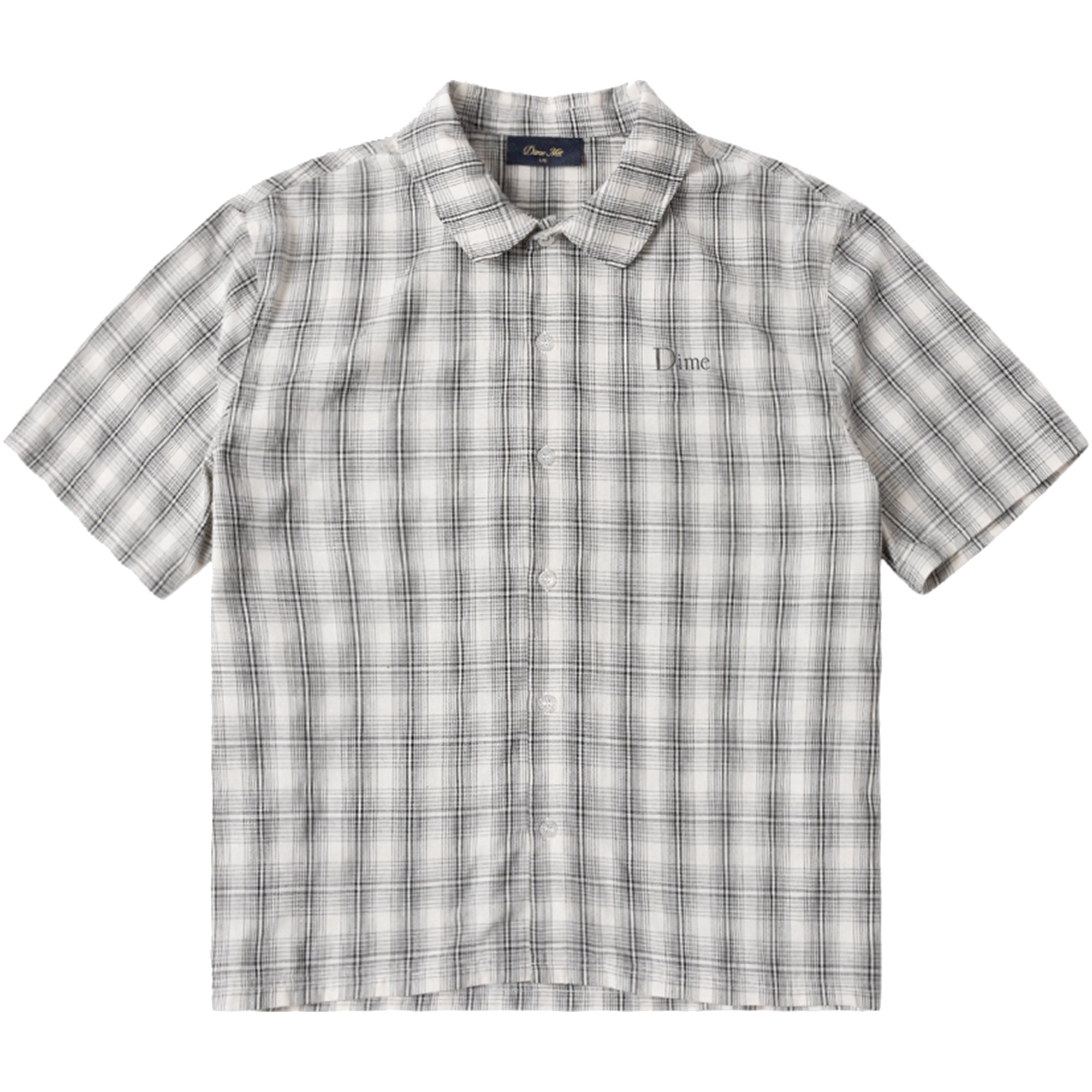 Dime MTL Plaid Button Up Shirt Grey