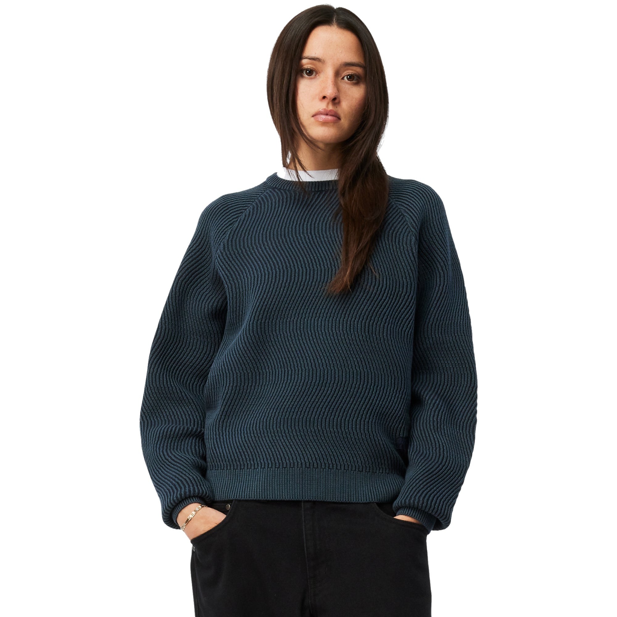 Dime MTL Wave Knit Sweater Navy