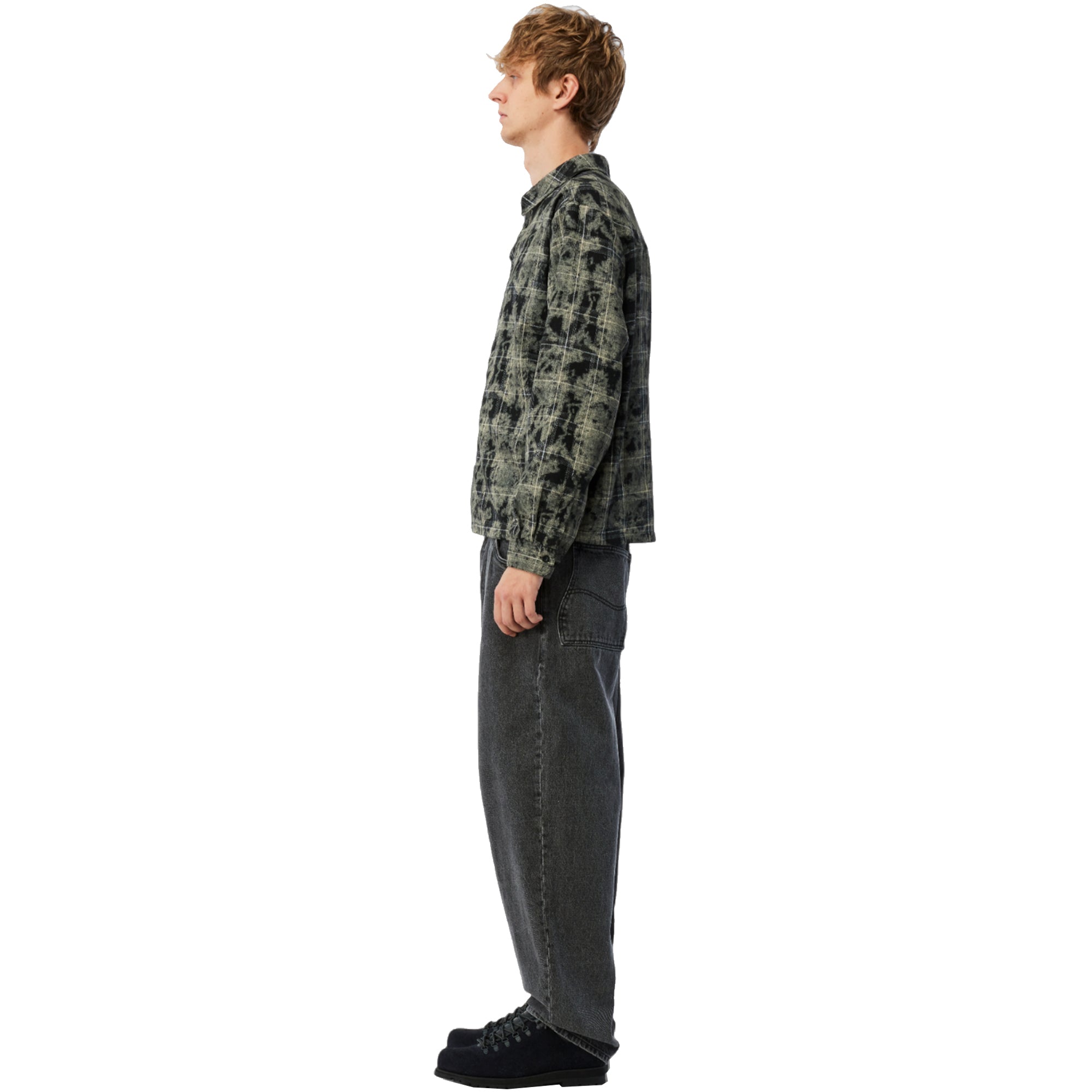 Dime MTL Plaid Flannel Shirt Bleached Black