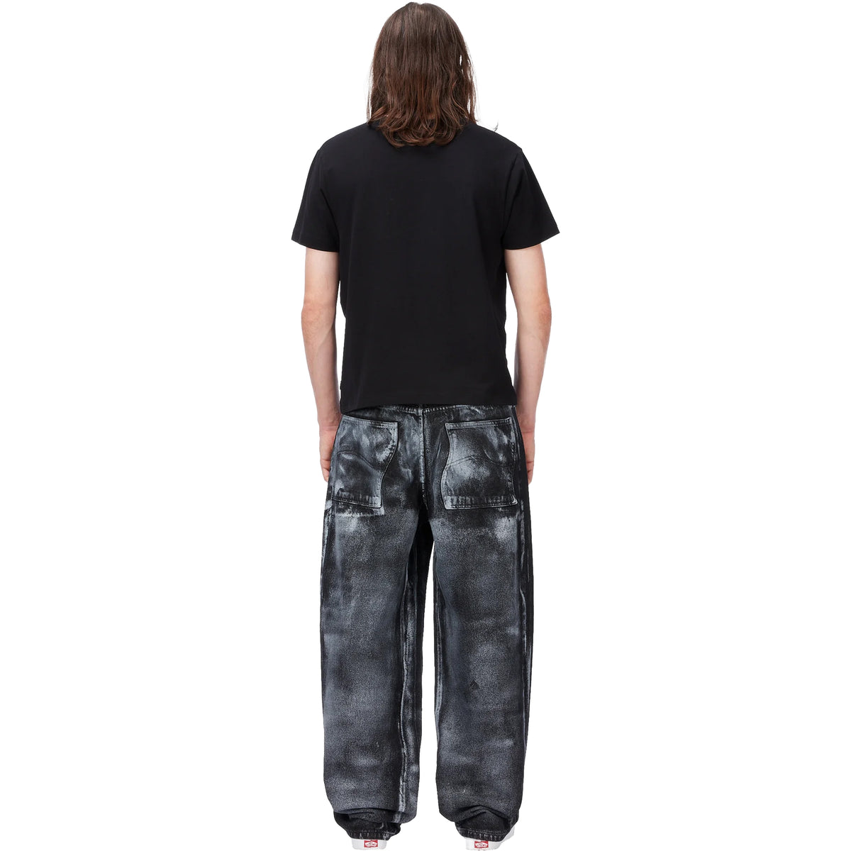 Dime MTL Baggy Denim Pants Black (White Paint)