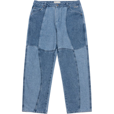 Dime MTL Blocked Relaxed Denim Pants Blue Washed