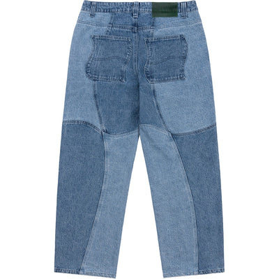 Dime MTL Blocked Relaxed Denim Pants Blue Washed