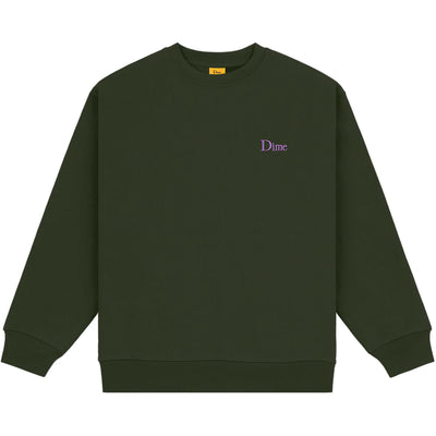 Dime MTL Classic Small Logo Crewneck Forest Green