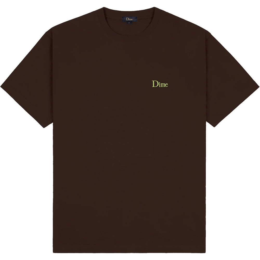 Dime MTL Classic Small Logo T Shirt Deep Brown