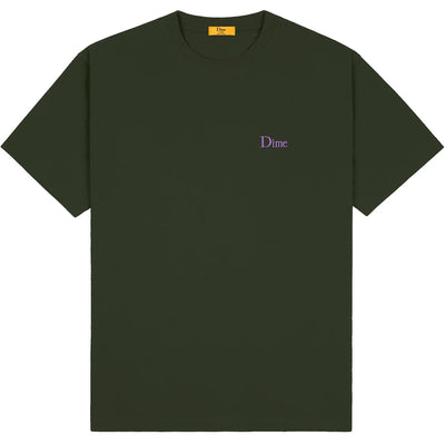 Dime MTL Classic Small Logo T Shirt Forest Green