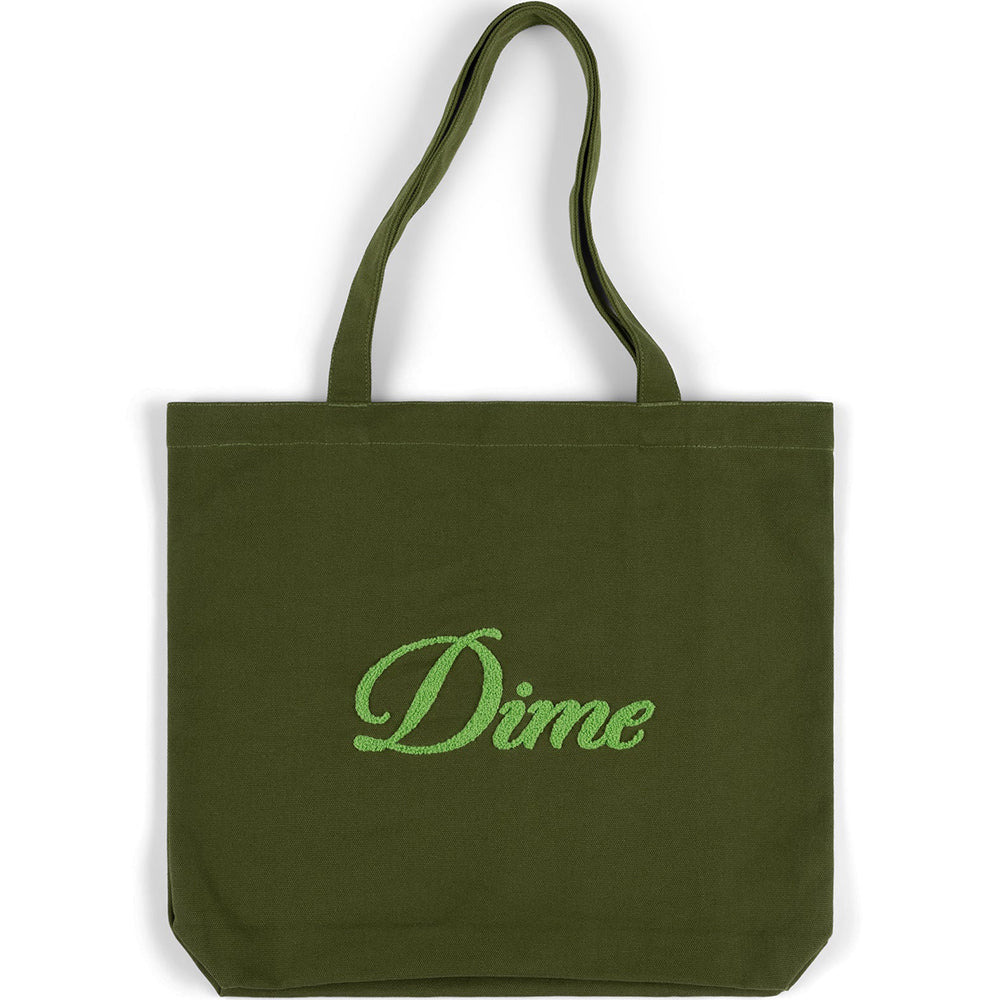 Dime MTL Cursive Chenille Tote Bag Grass