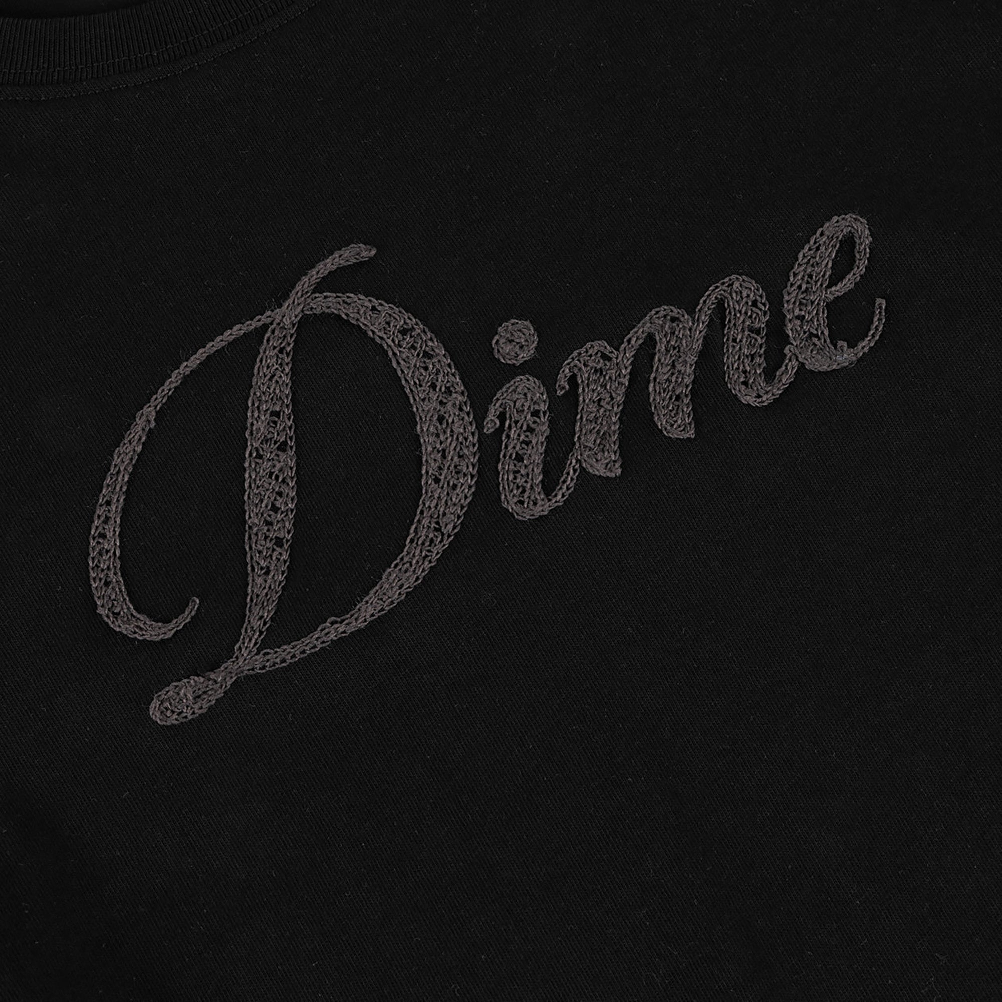 Dime MTL Cursive Crochet Tee Black