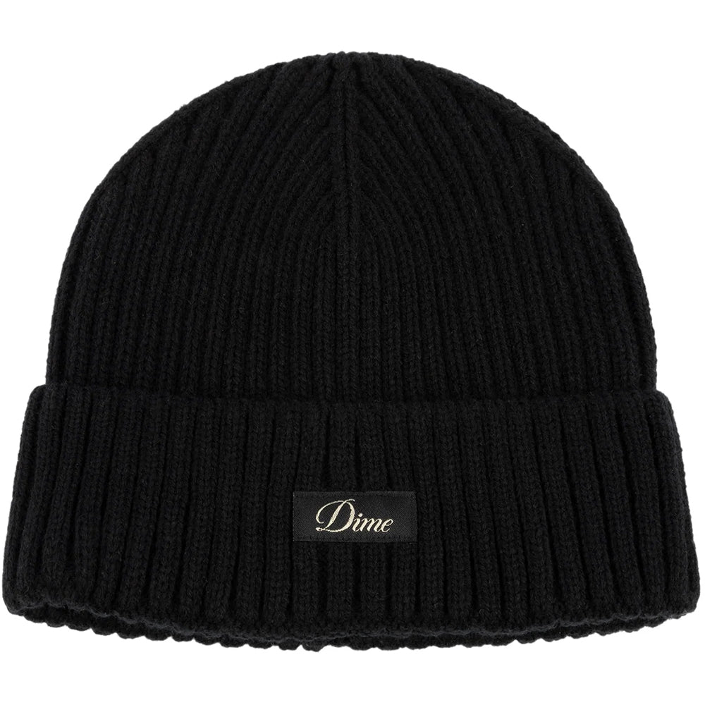 Dime MTL Cursive Rib Beanie Black