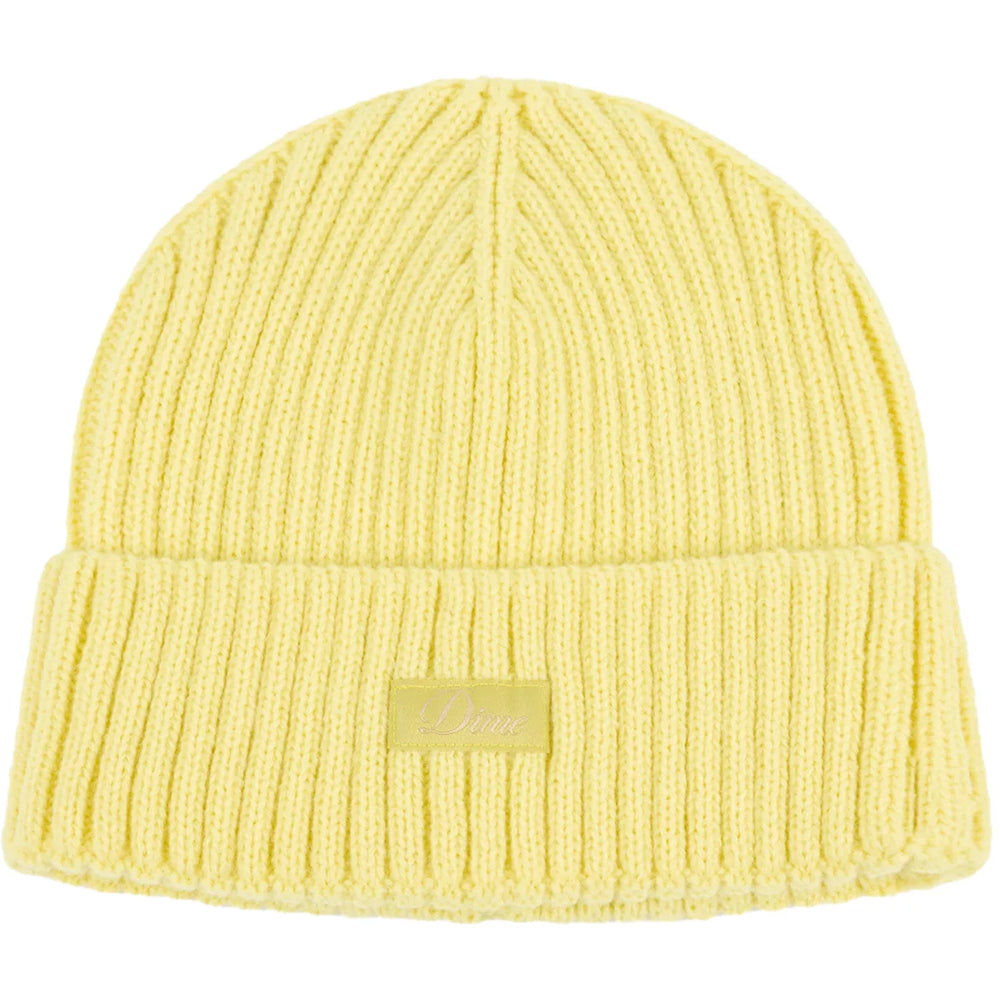 Dime MTL Cursive Rib Beanie Neon Yellow