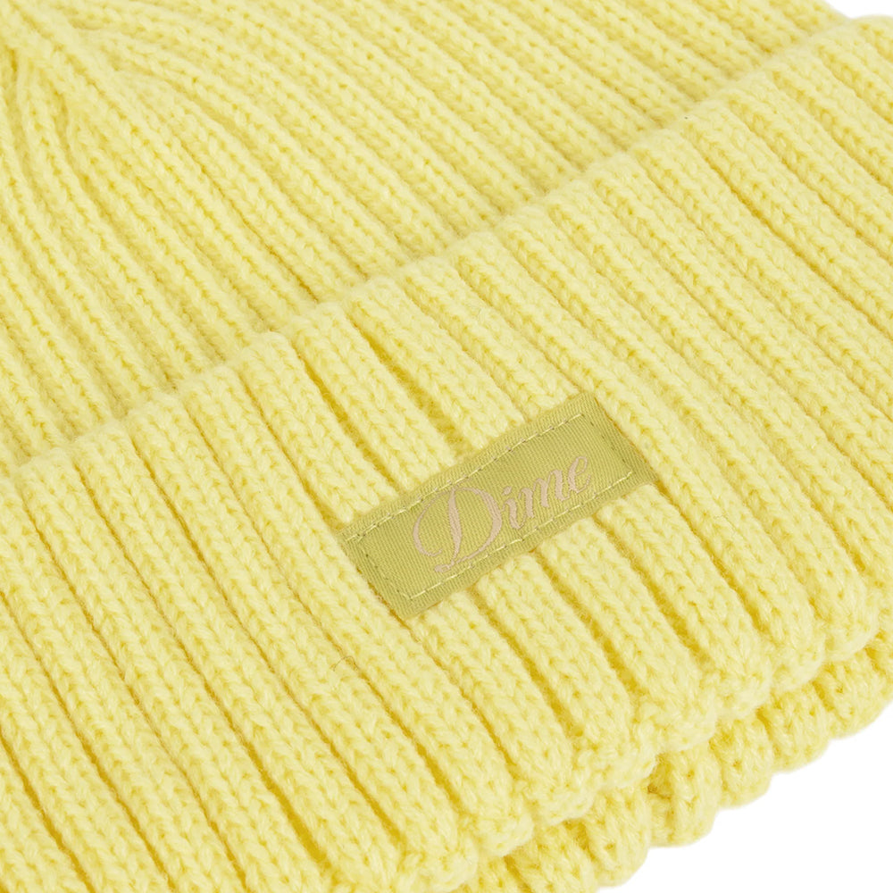 Dime MTL Cursive Rib Beanie Neon Yellow