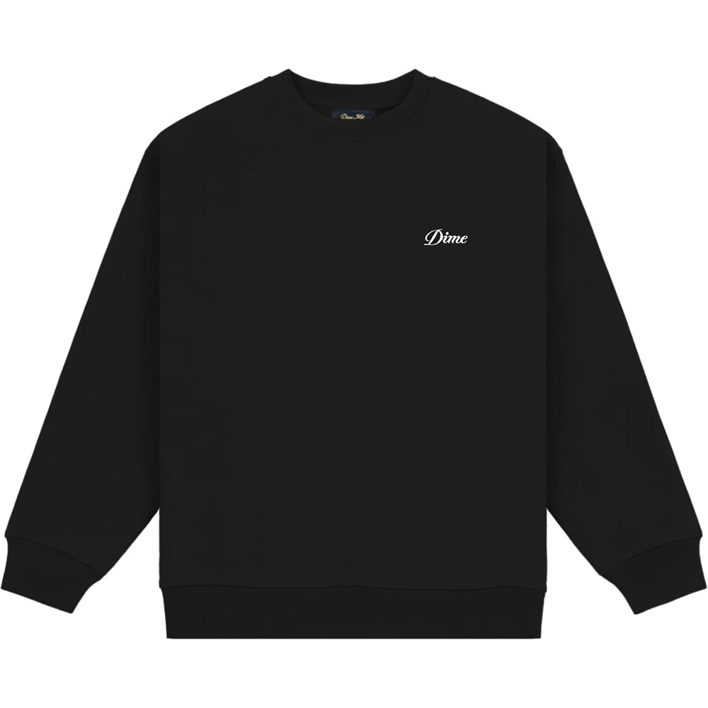 Dime MTL Cursive Small Logo Crewneck Black