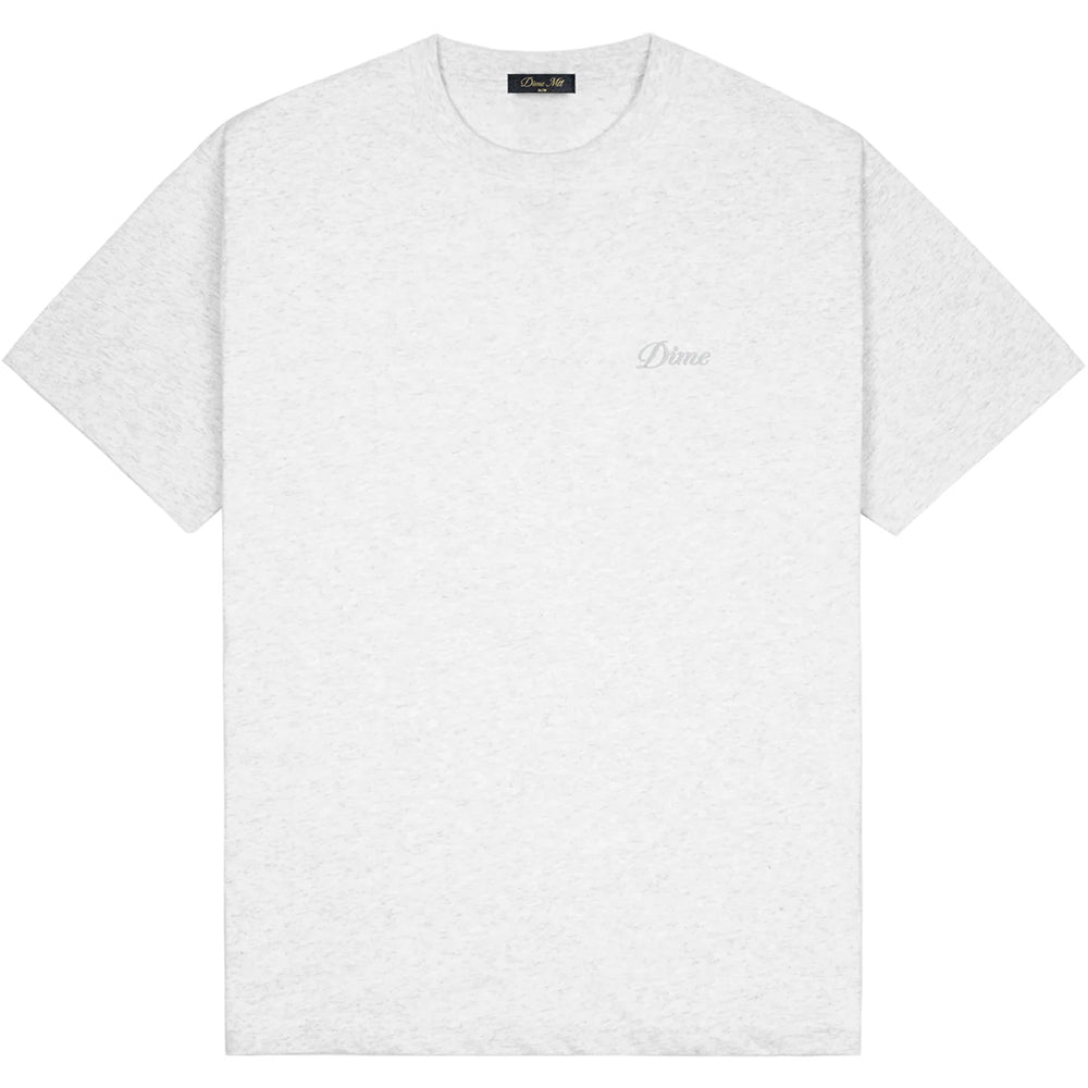 Dime MTL Cursive Small Logo T-Shirt Ash