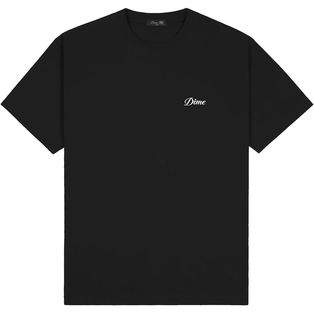 Dime MTL Cursive Small Logo T-Shirt Black